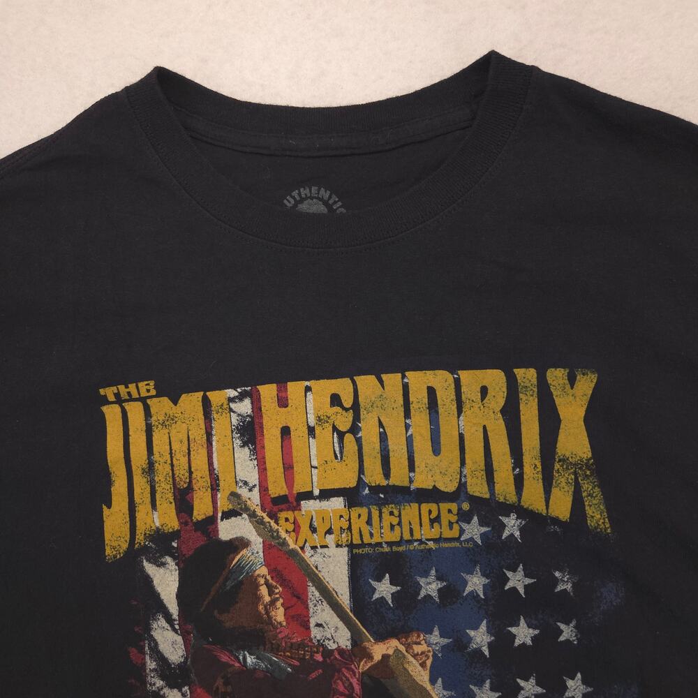Jimi Hendrix Band Crew Neck Short Sleeve Graphic T Shirt Mens Size L Black 16371